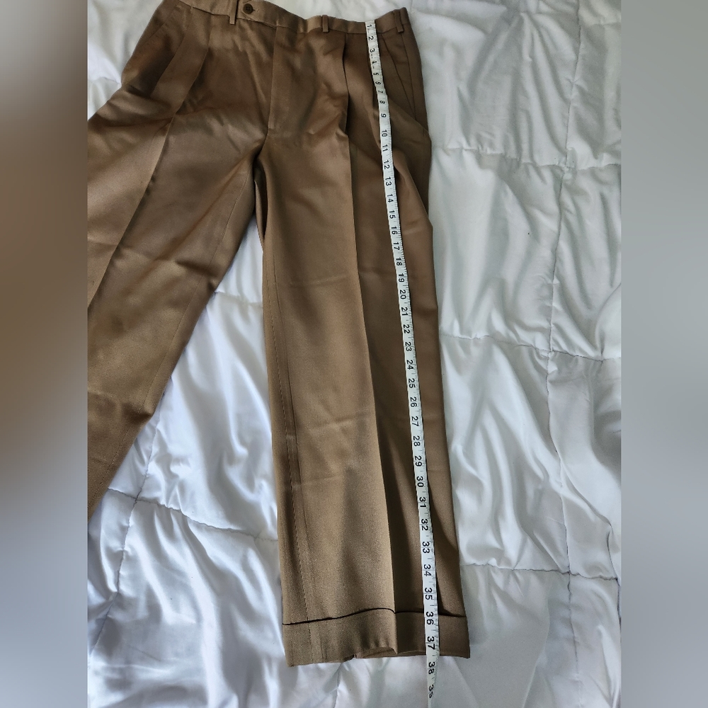 Bergdorf Goodman Size 34 Olive Dress Pants - Picture 2 of 6